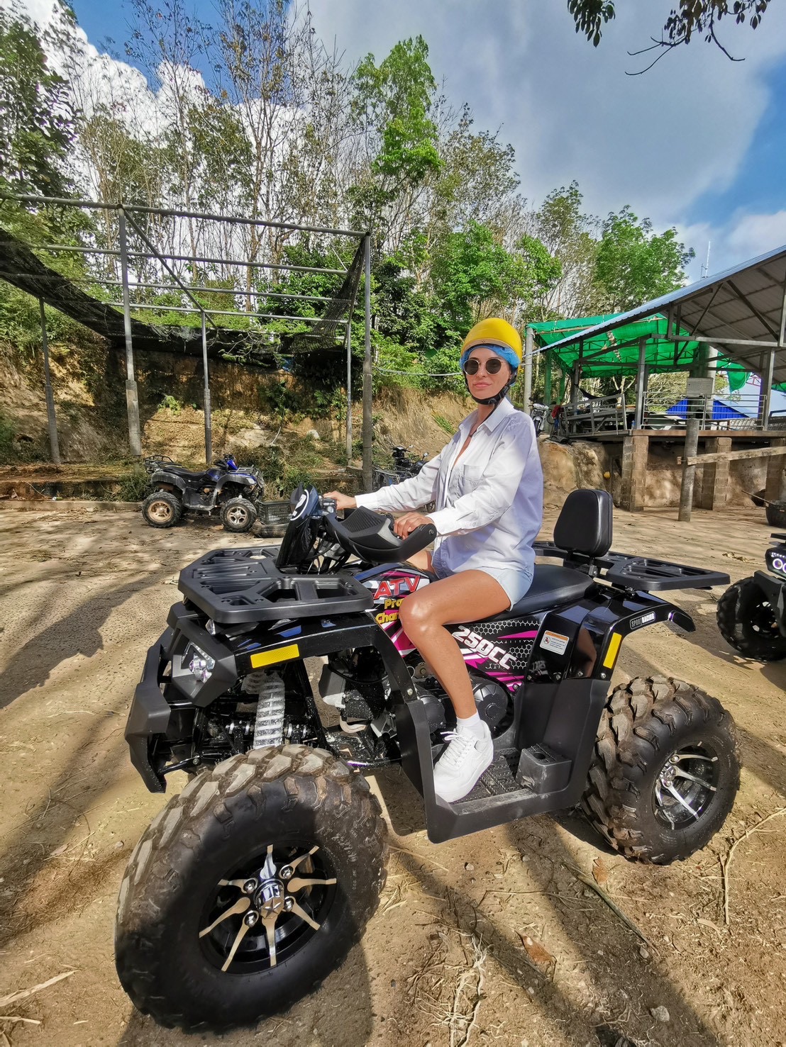 Solo rider on a 250cc ATV in the jungle