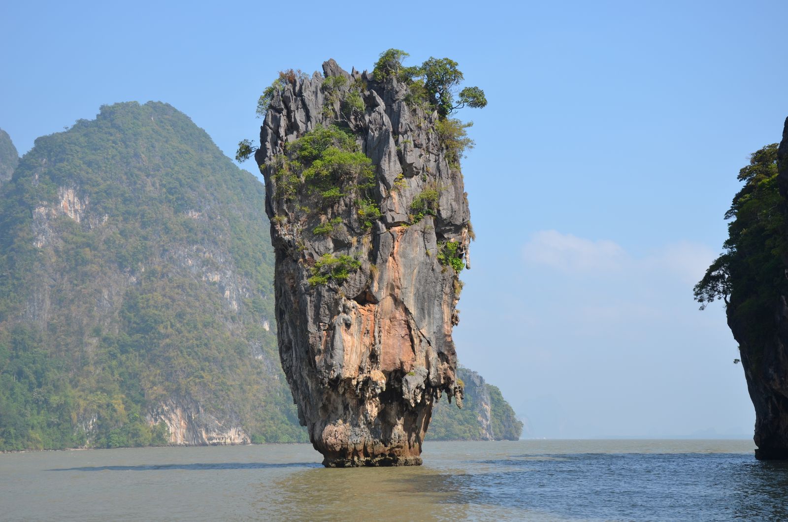Limestone rock formation on the sea