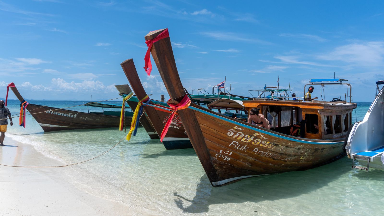 Longtail boat on a tropical beach