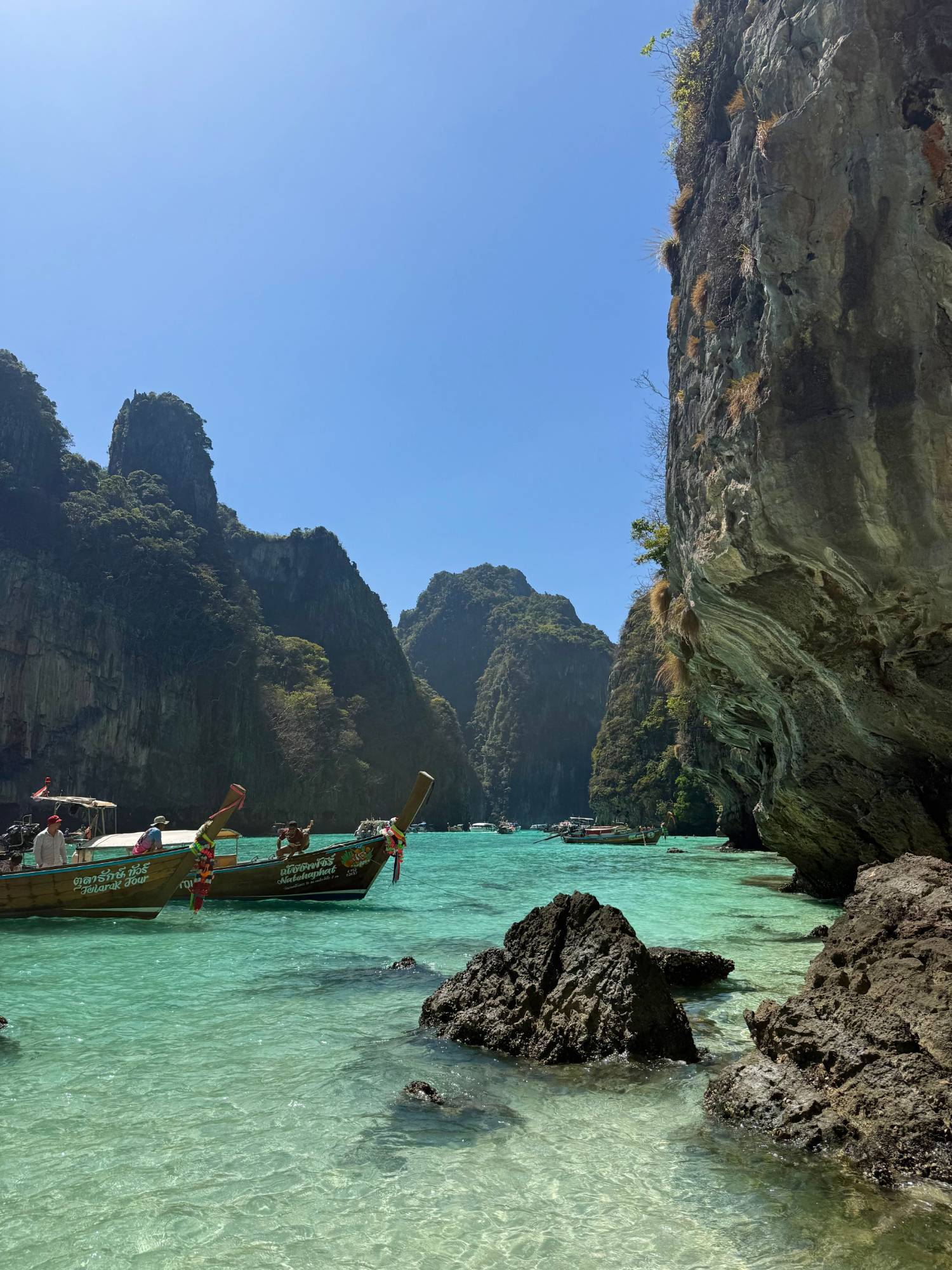 Traditional Thai longtail boat in Phi Phi waters