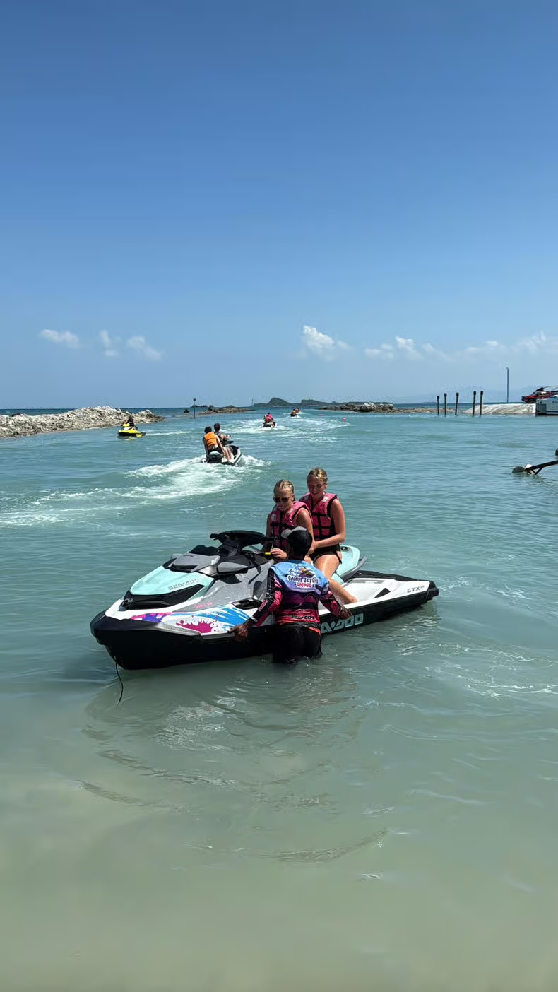 Couple at the launch dock