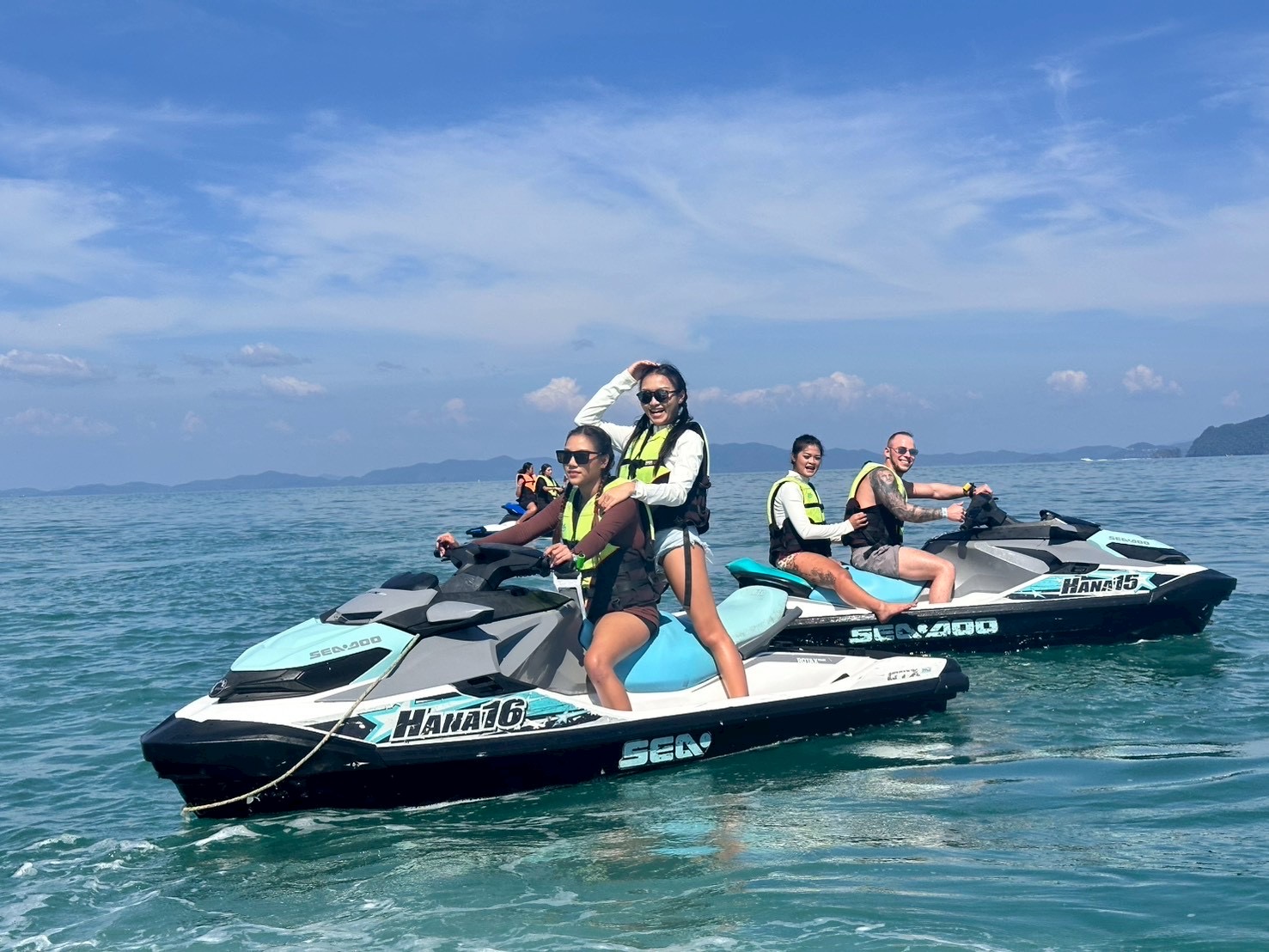 Group of riders on Sea-Doos during the 9-Point Grand Tour